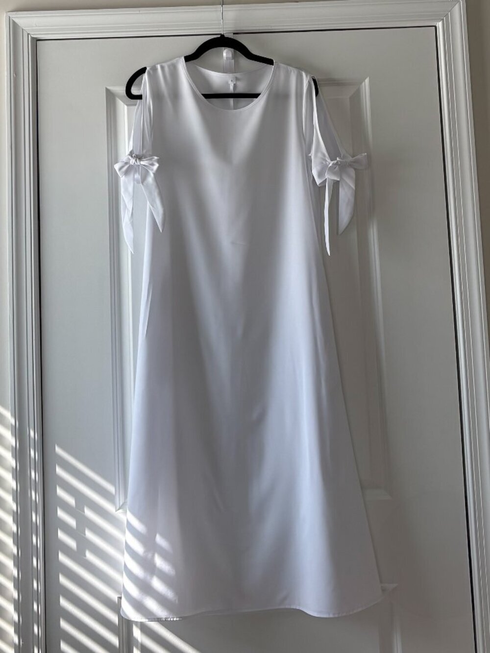 SHEIN Sheer Bridal White, Midi-Length A-line Minimalist Dress Size Small